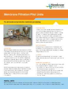 Membrane Filtration Pilot Plants